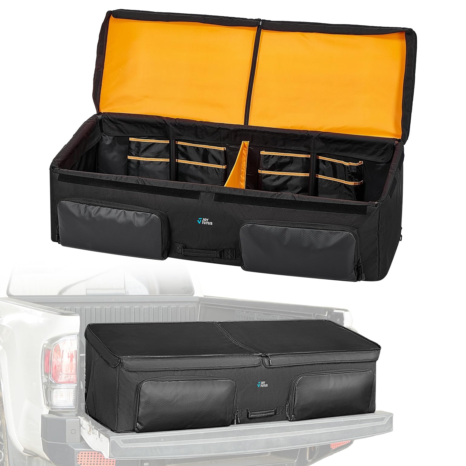 Photo 1 of JOYTUTUS Mid Size Truck Bed Cargo Box Organizer for Pickup, Waterproof Truck Bed Cargo Bag, Storage Organizer Carrier Accessories for Groceries, Golf, Easily Slide in and Out, Easy Access 