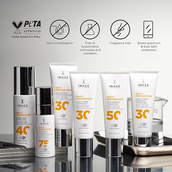IMAGE SKINCARE DAILY PREVENTION SHEER MATTE MOISTURIZER, SPF 30 BROAD SPECTRUM SUNSCREEN FOR SHINE CONTROL, 2.6 OUNCES