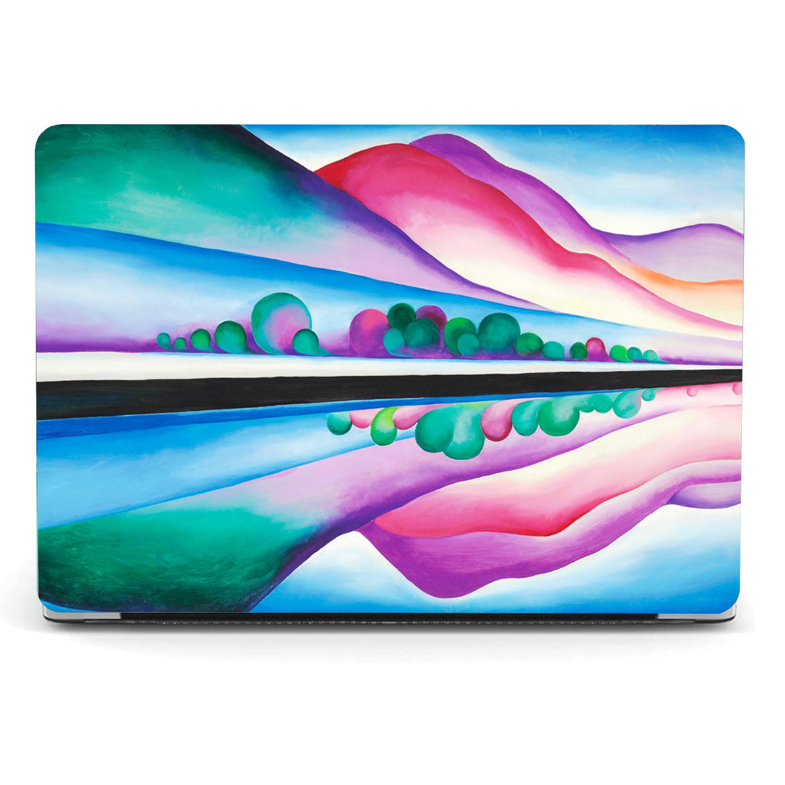 Berkin Arts Compatible with MacBook Pro 13 inch Cover, 2022, 2021, 2020-2018 Release A1708 with Keyboard Cover & Screen Protector Vivid Abstract Landscape (Lake George Reflection by O'Keeffe)