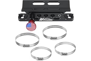 NEWRUIHENG Adjustable Aluminum Fire Extinguisher Mount Holder with 4 Clamps Vehicle Fire Extinguisher Bracket for Wrangler TJ JK JL JKU UTV Polaris RZR Ranger (Black with Flag Knob)