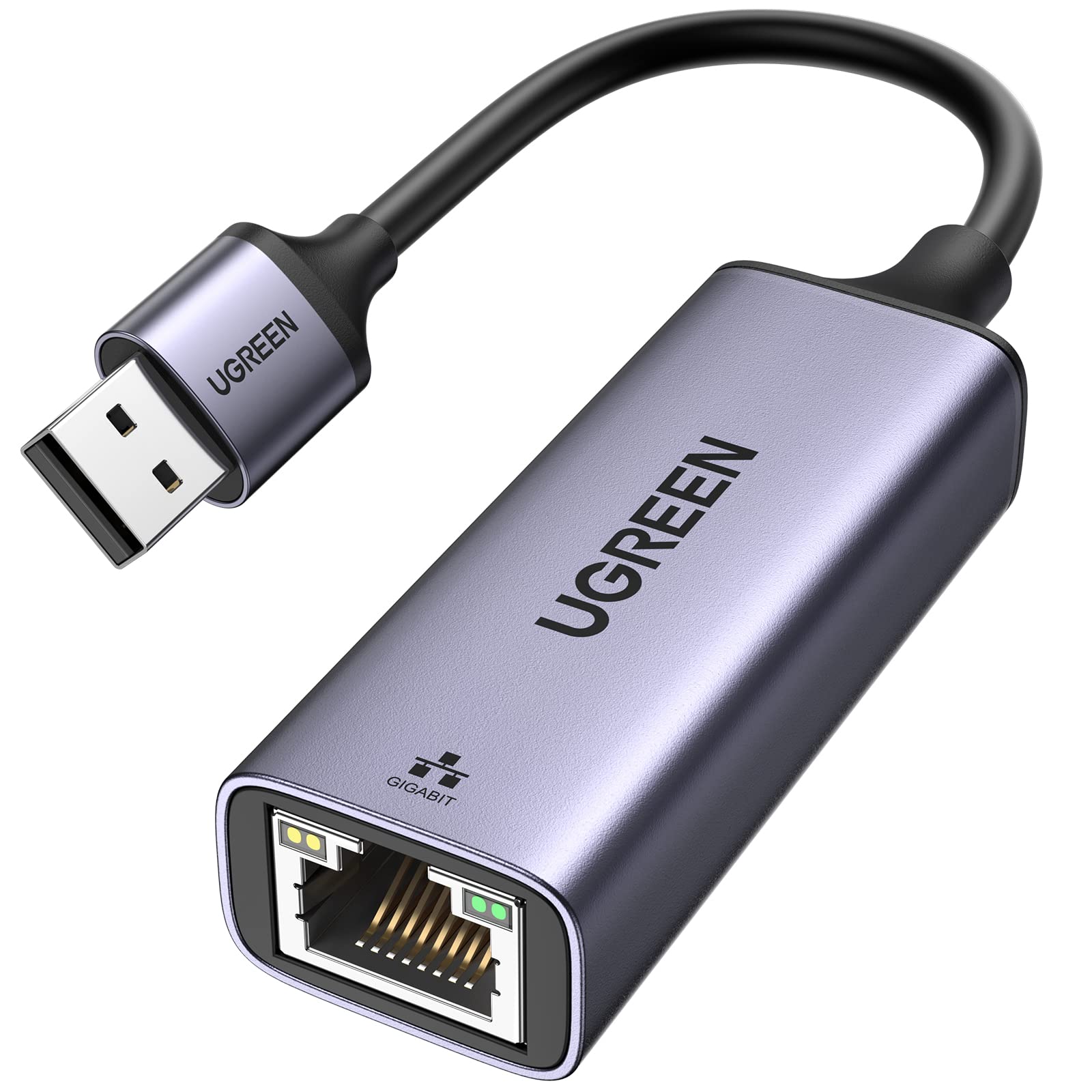 UGREEN 有線LANアダプター USB LAN 1000Mbps高速 Switchに適用 USB3.0 to RJ45 Windows/Mac OS対応 ギガビットイーサネット アルミケース ゲーミング ネット会議に適用商品画像