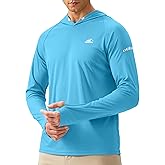 Men's Sun Protection Hoodie Shirt UPF 50+ Long Sleeve Fishing Rash Guard UV SPF Summer Lightweight Hiking Shirt for Men