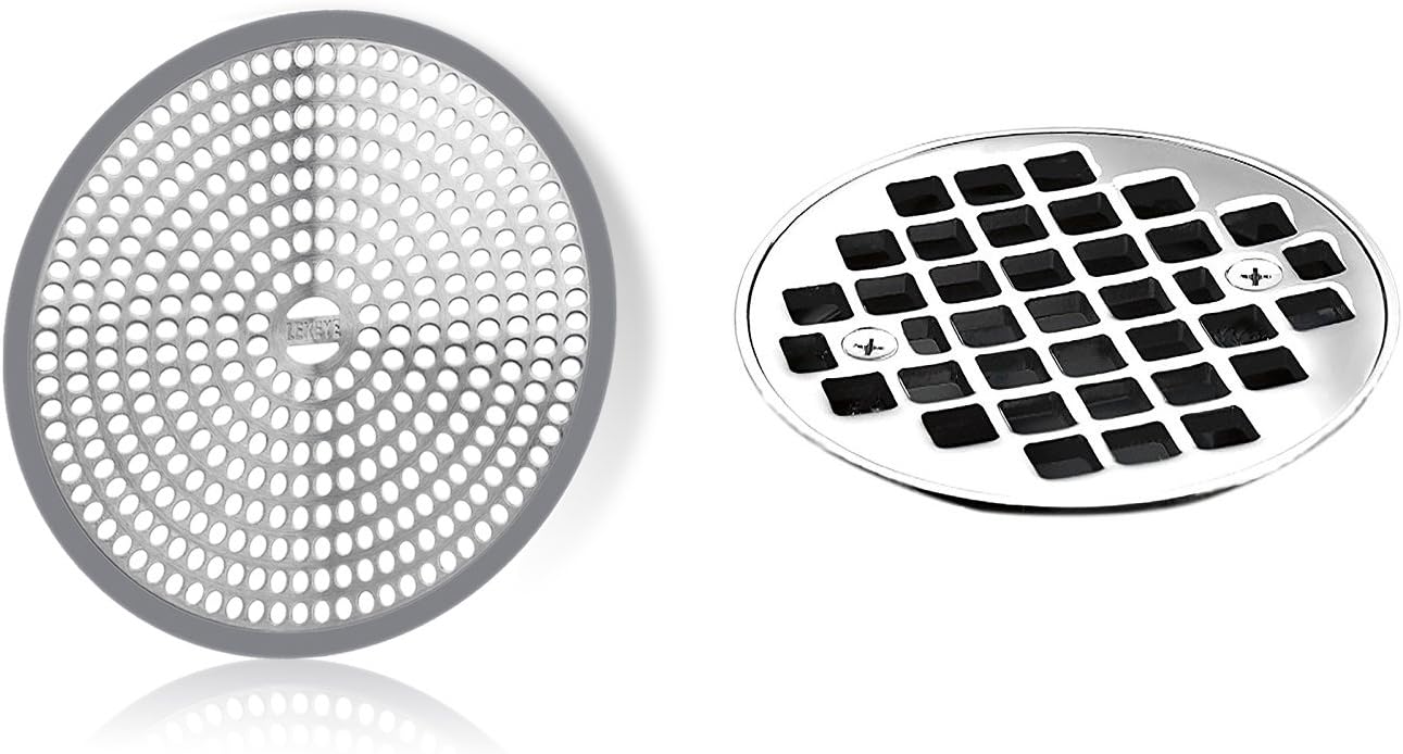 LEKEYE Shower Drain Hair Catcher/Strainer/Stainless Steel and Silicone: Home & Kitchen