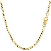 Jewelry Affairs 14k Yellow Gold Round Box Chain Necklace, 3.4mm
