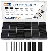 ELECTRAPICK 560 Pcs Heat Shrink Tubing Kit 12 Sizes 2:1 45mm Black