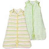 NINTARABABY 0.5 TOG Sleep Sack - Premium Organic Cotton, Lightweight Wearable Blanket for Newborns, Infants & Toddlers (0-24 Months), Unisex Baby Sleeping Bag, Gifts for Babies, Pack of 2.