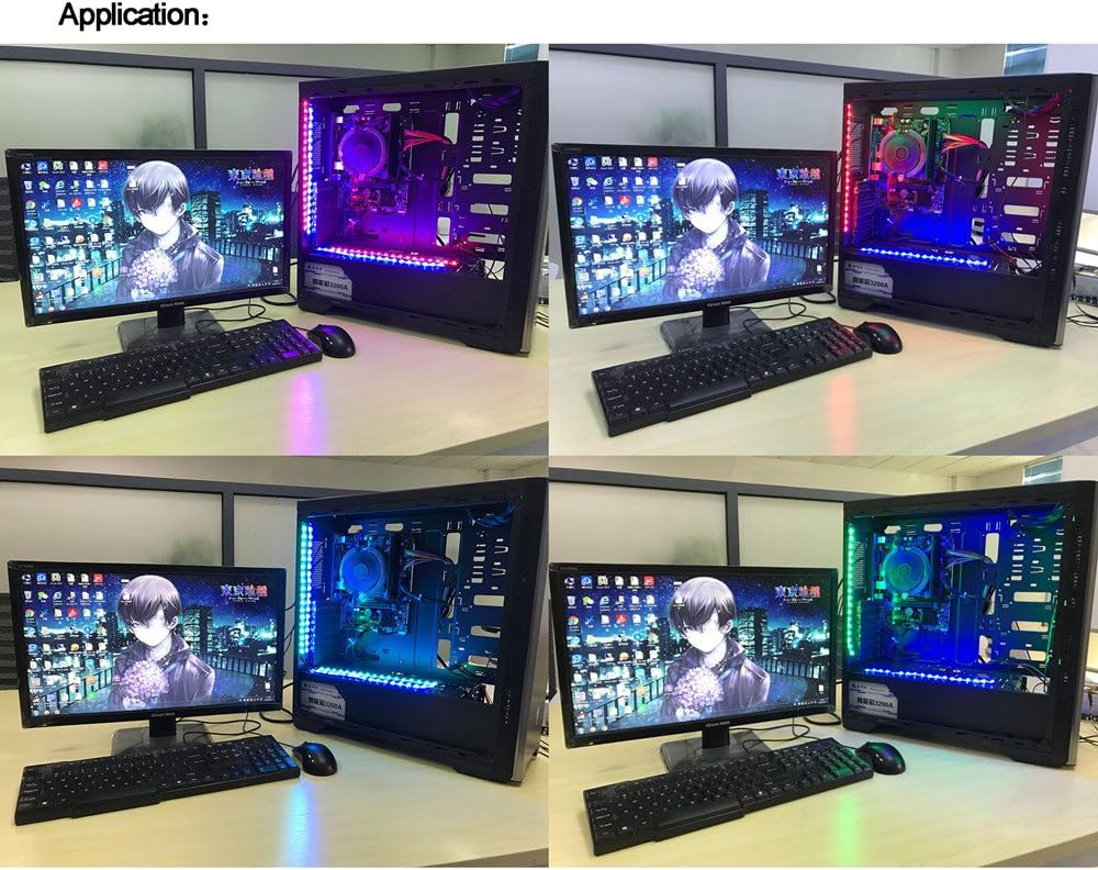 LEDdess PC LED Flexible Light Strip Blue Computer Lighting with