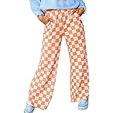 IYOWEL Womens Checkered Pants Y2K Pajama Pants Elastic Waist Wide Leg Lounge Pants Comfy Pj Bottoms with Pockets Loungewear