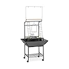 Prevue Pet Products Small Parrot Playstand, 17.625-Inch by 16-1/2-Inch by 59-Inch, Black Hammertone