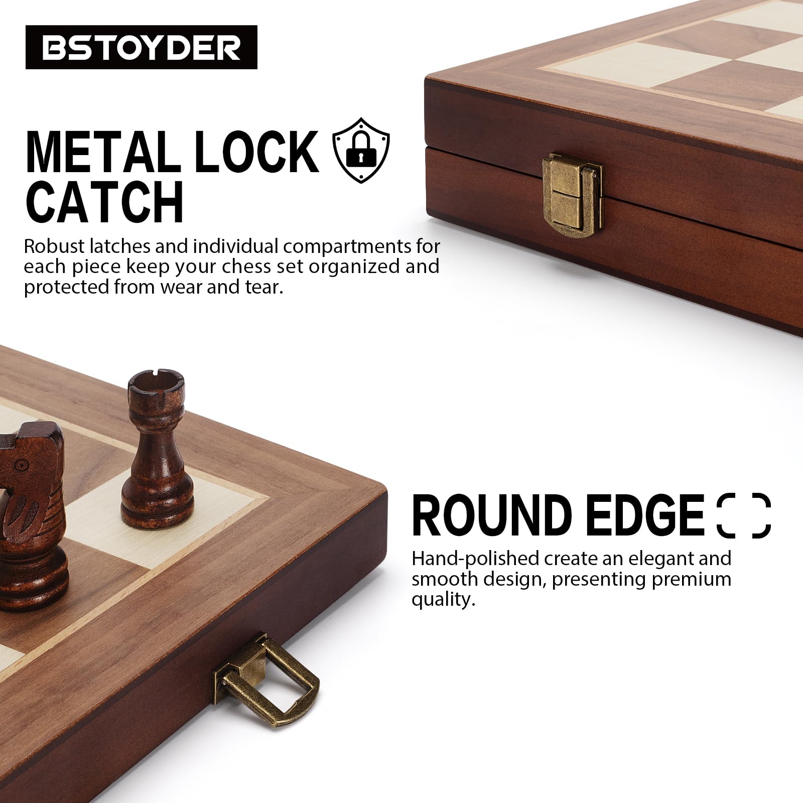 2 in 1 Magnetic Chess Set & Checkers Board Game, 15