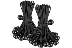 KINTKITA Ball Bungee Cord 6 Inch,Bungee Ball for Tarp Tie Down Cords Heavy Duty for Outdoor Canopy,Tents, Cargo, Shelter, Gazebo with UV-Resistant (60 PCS)