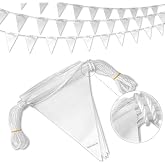 NACARUM White Pennant Banner Flags | OSHA 500lb Rated | Strand Fade Resistant 【102FT】