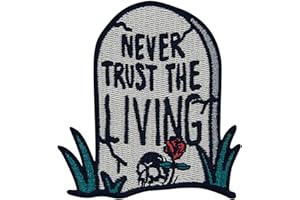 ZEGINs Never Trust the Living Patch Embroidered Applique Badge Iron On Sew On Emblem