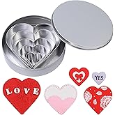 5-Piece Stainless Steel Heart Cookie Cutter Set - Valentine's Day, Birthday, Wedding Baking Tools (5 Sizes: 1.18" to 4.21") - Dishwasher Safe with Gift Box