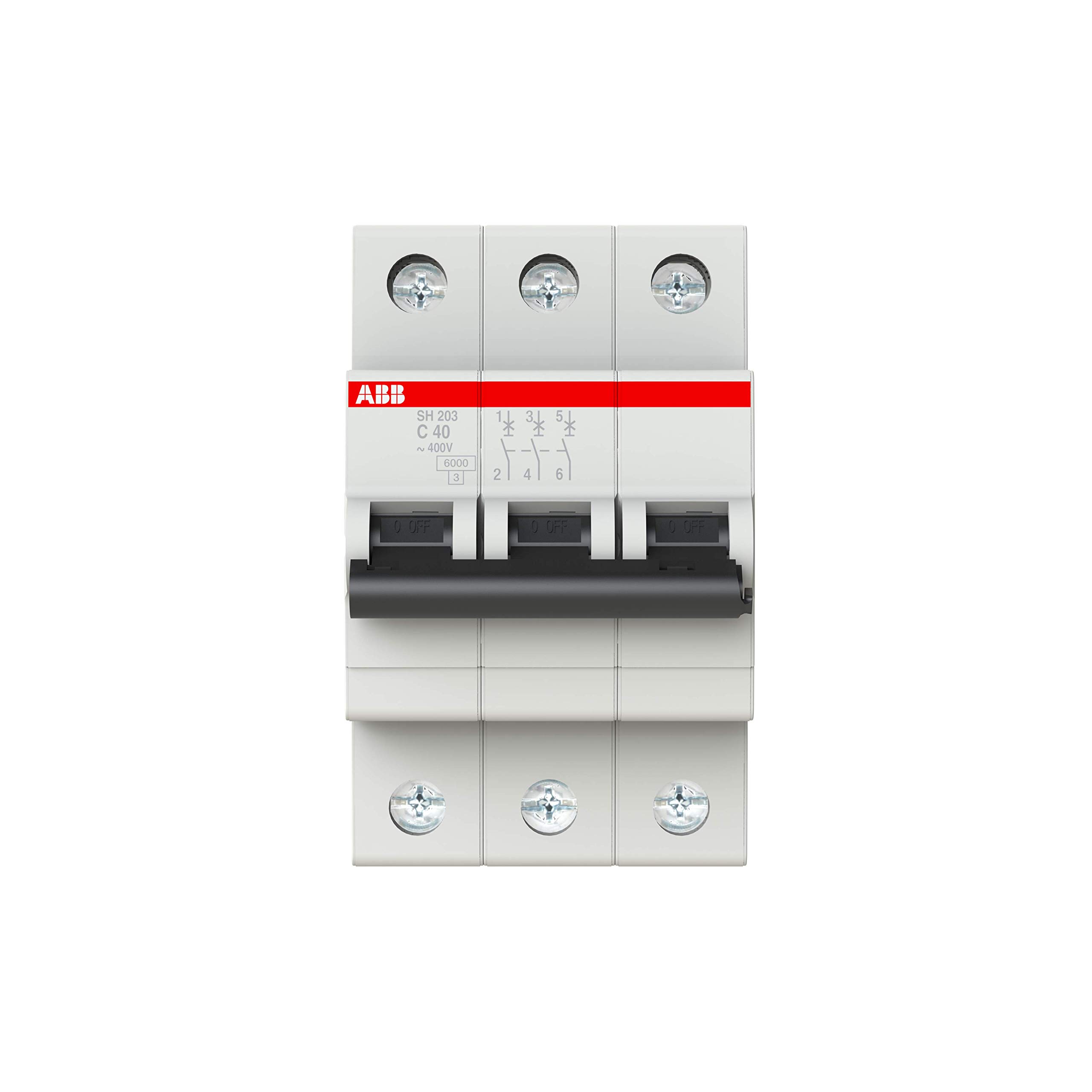 ABB SH203-C40 Miniature Circuit Breaker, 3 Pole, 40 Amp (ABB2CDS213001R0404)