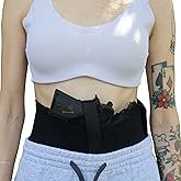 Daltech Force Women's Concealed Carry Lace Belly Band Gun Holster – Spandex Lining, 4 inch Wide, Secure Fit for Everyday Wear or Jogging - Accessory Pocket Included