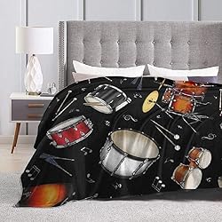 BONLOR Percussion Black Drum Throw Blanket Ultra