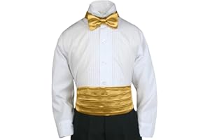 UNOTUX Classic Fashion Boy Suit Party Formal Wedding Colors Satin Cummerbund & Bow tie