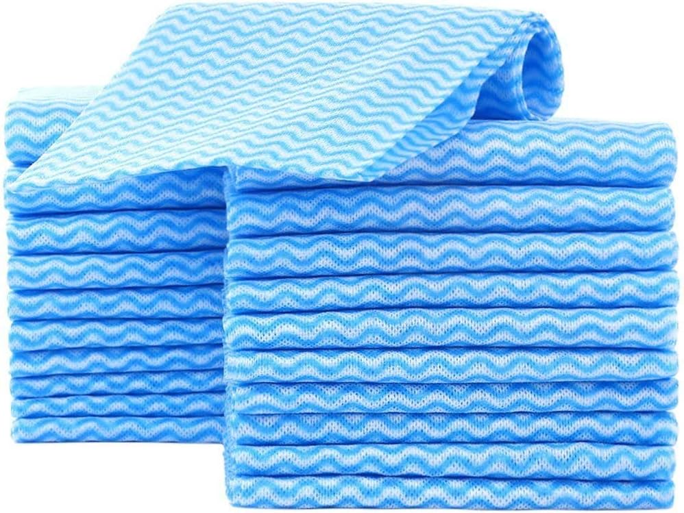 TECHVIA Disposable Cleaning Towels Multi Purpose Cleaning Cloths - Cloths Type 50 Pack (Blue)