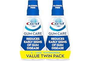 Crest Pro-Health Gum Care Mouthwash, Cool Wintergreen, CPC Antigingivitis/Antiplaque Oral Rinse 1L (33.8 fl oz), Pack of 2, Alcohol Free for Adults