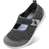 BARERUN Womens Barefoot Walking Shoes Adjustable Wide Diabetic Shoes Breathable Zero Drop Sneakers for Wide Width Arthritis Edema Feet Nursing Shoe Indoor Outdoor