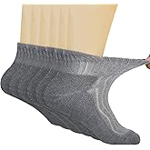 +MD Diabetic Socks for Men Women 6 Pairs,Non-Binding Top Extra Wide Ankle/Crew Socks, for Edema Circulator 9-11 10-13 13-15