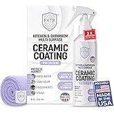 Fixture Shield Home Ceramic Coating Spray (8 oz) - SiO₂ Hydrophobic Protection for Kitchen & Bath | Repels Fingerprints, Stains & Hard Water | Extra Strength Formula | Made in USA
