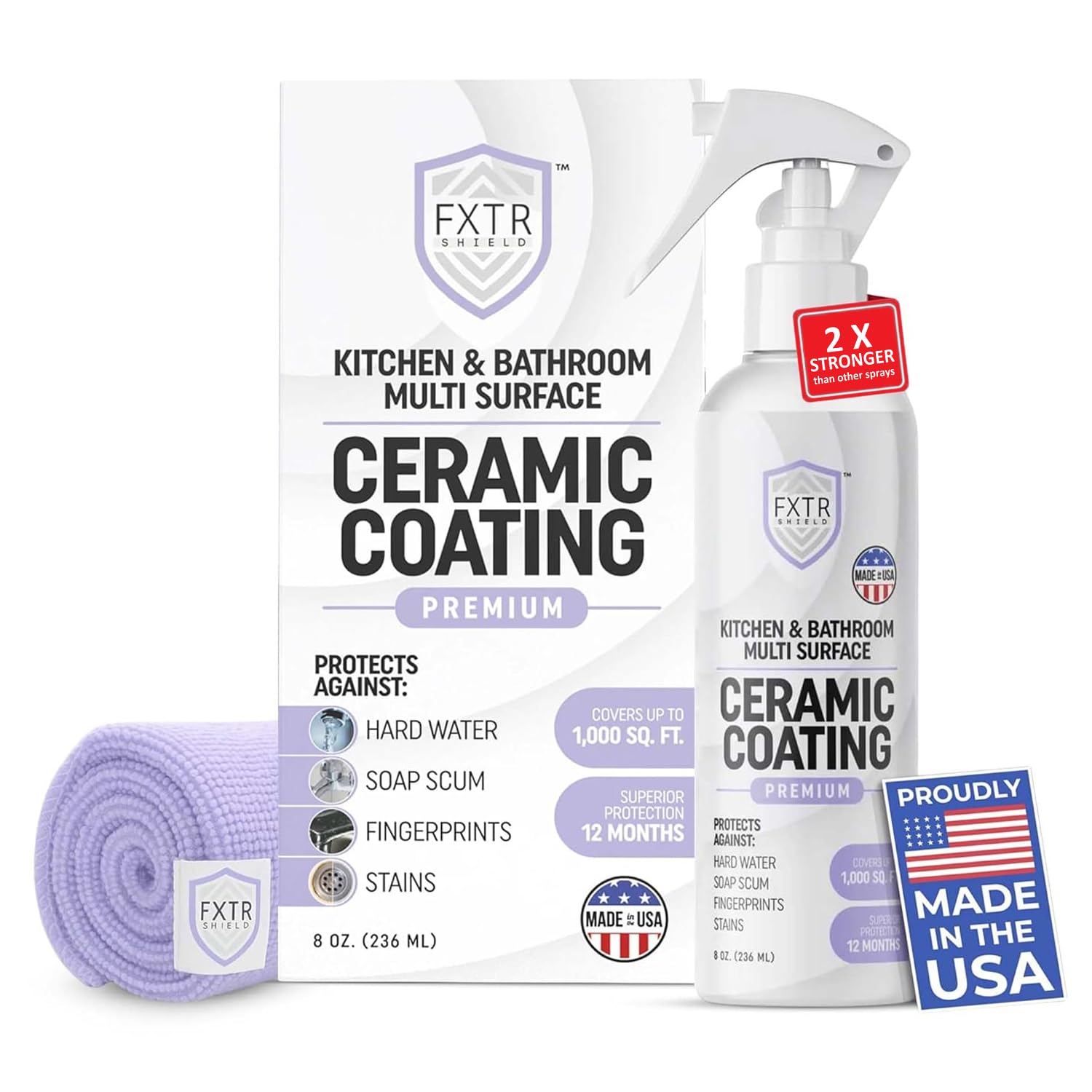 Photo 1 of ***USED USED USED***** Fixture Shield Home Ceramic Coating Spray (8 oz) - SiO? Hydrophobic Protection for Kitchen & Bath | Repels Fingerprints, Stains & Hard Water | Extra Strength Formula | Made in USA