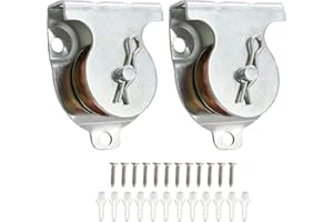 Biaungdo Ceiling Mount Single Pulley, 2 Pcs 1-1/2 Inch Wall Mount Ceiling Pulley Hardware Accessories for 3/8" Wire or Rope with Screws & Expansion Tube
