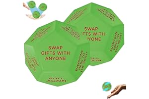 AEDNX 2PCS Santa Swap Gift Exchange Dice, Christmas Party Gift Exchange Dice Game, 2025 New Exchange Dice Game, 12 Different Sides Dice Game for Family Friends Party Decoration Supplies