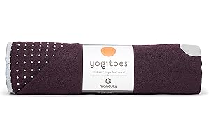 MANDUKA Yogitoes Yoga Mat Towel - Lightweight, Quick Drying Microfiber, Non Slip Skidless Technology, Use in Hot Yoga, Vinyasa and Power, 71 Inch (180cm), Indulge Purple