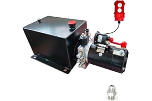 Wryxia Hydraulic Power Unit for Dump Trailer Car Lifting Platforms, 2200PSI 12V DC Hydraulic Station Pump, Single Acting,1.6 