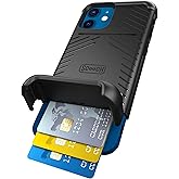 Scooch for iPhone 12/12 Pro Case with Card Holder, Wingmate Wallet Case with Hidden Card Slot and RFID Protection for 3 Cards, 10-Foot Drop Protection, Black