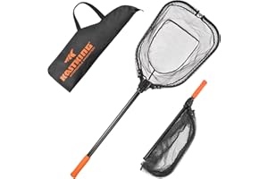 KastKing Brutus Fishing Net, Foldable Extendable Fish Landing Net, Lightweight & Portable Fishing Net with Soft EVA Foam Handle, Holds up to 44lbs/20KG, Fish-Friendly Mesh for a Safe Release