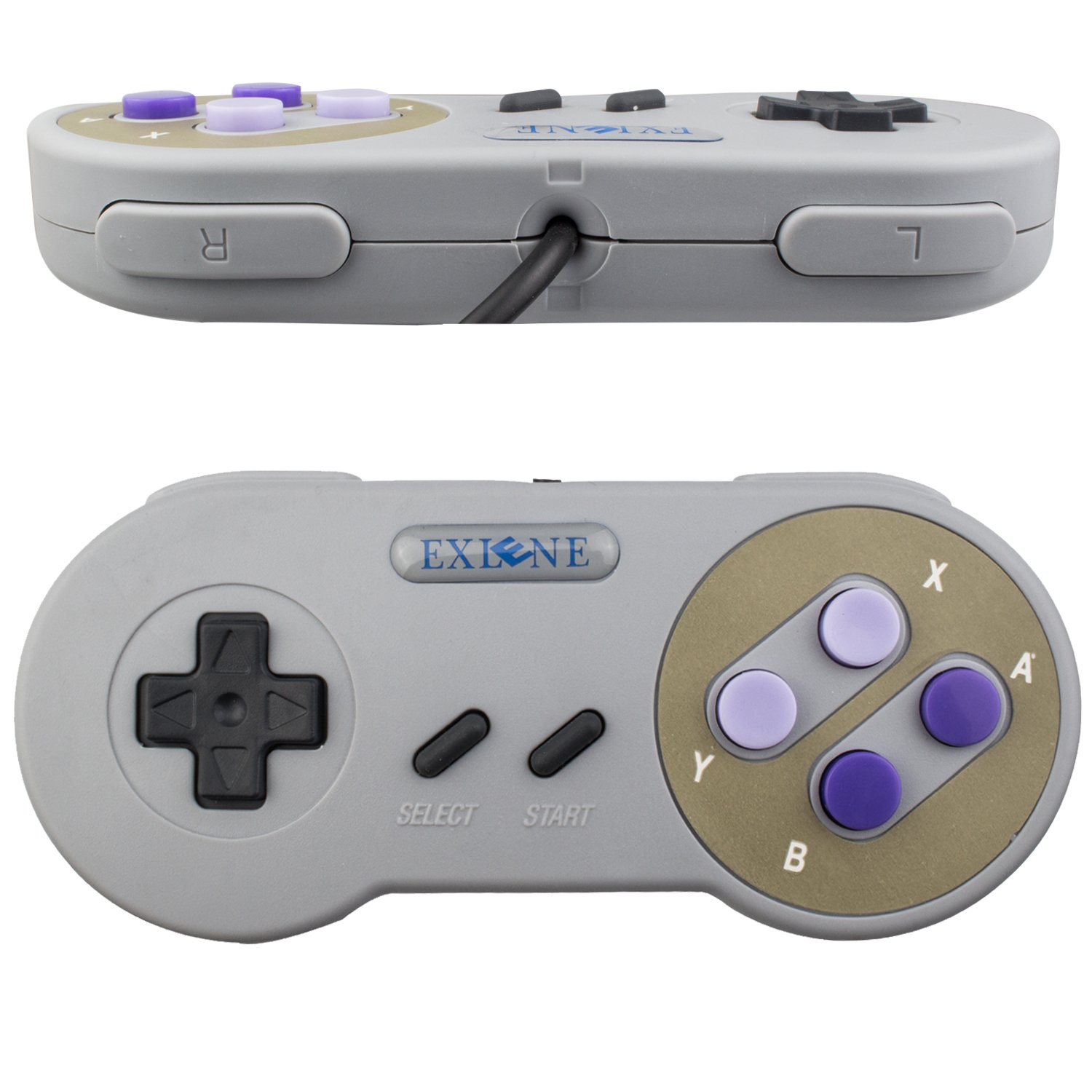 Amazon.com: Exlene 2 Pack Retro USB SNES Super Nintendo Game Controller  Gamepad Joystick with USB extension cable for Windows PC/MAC (Grey):  Computers & ...