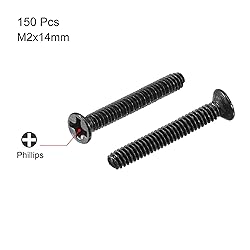 uxcell M2 x 14mm Phillips Screw Fastener Black for