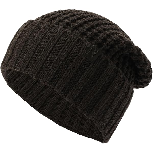 AllSaints Mens Waffle Stitch Beanie, Knit Hat with Logo  display picture 1