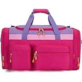 HawLander Large Kids Duffle Bag for Travel, Overnight, or Weekender, 22" inch (Rose Purple)