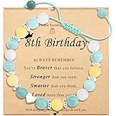 OAVOOK Birthday Gifts For 6th/ 7th/ 8th/ 9th/ 10th/ 11th/ 12th Girls Sweet Heart Beaded Bracelets for Daughter, Granddaughter, Niece, Friends, Sisters