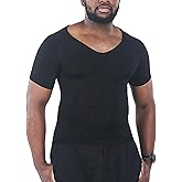 KOCLES Gynecomastia Compression Shirts for Men, Shapewear Slimming Body Shaper Undershirt, V-Neck Baselayer T-Shirt Workout