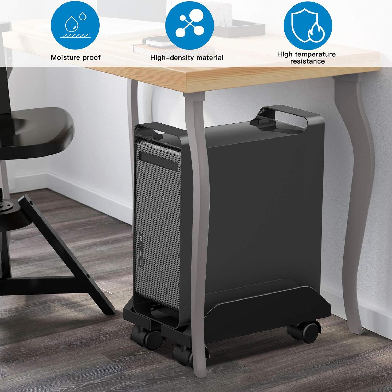 CPU Holder Stand, Mobile Computer Tower Stand with Wheels, Computer Mainframe Bracket, Adjustable PC Holder Cart : Office Products