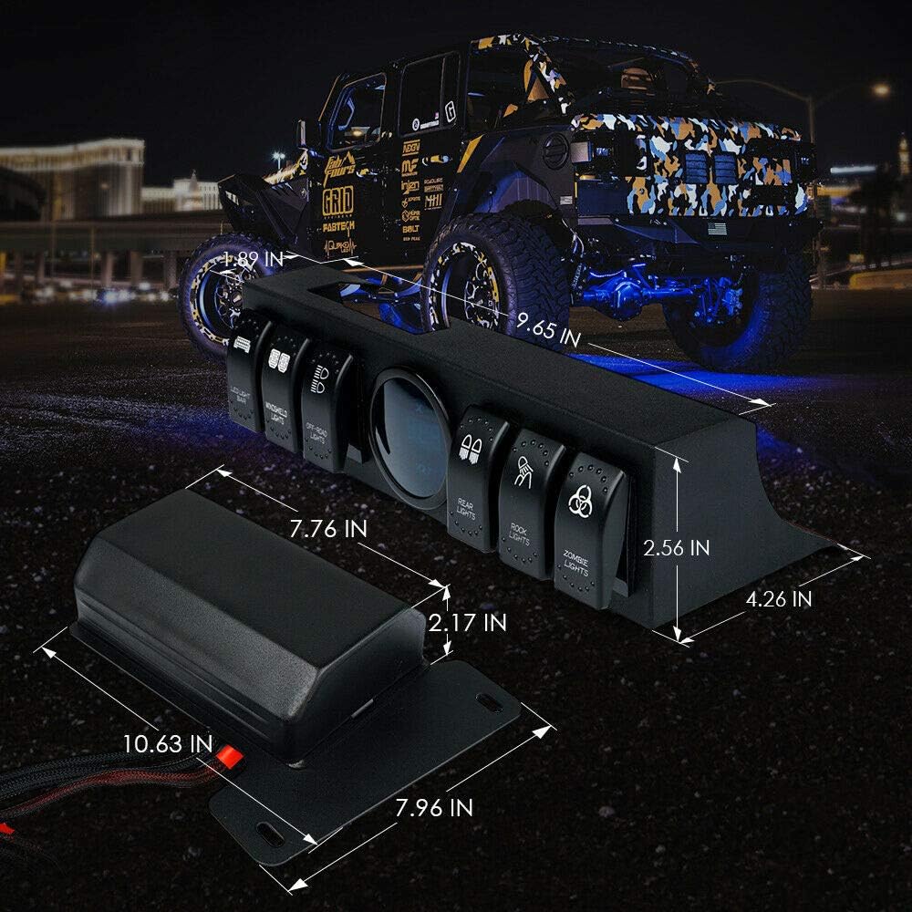 L&U Auto Auto 6 Rocker Toggle Switch Panel ControlSystem mit