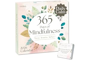 ETERNA GOODS 2026 Mindfulness Daily Desktop Calendar | Day To Day Tear Off Calendar with 365 Positive Affirmation Exercises for a Year of Calm Self Care, Box Calendar Gift For Women, Christmas Stocking Stuffer Gift for Home or Office
