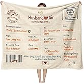 Sereni Tide Husband Gift Throw Blanket from Wife – Romantic Sentimental Keepsake, Unique Creative Present for Anniversary, Birthday, Christmas, Valentine’s Day, Wedding Day, 50'' x 60''