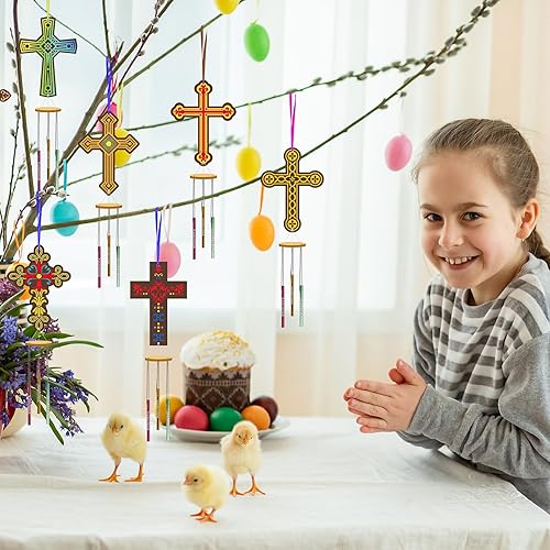 DIY Cross Wood Wind Chimes Craft Kit - Paint Your Own Wind Chimes For Kids