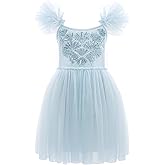 TUTULAND Tutu Dress for Girls - Glitter Sequin Tulle Dress Tiered Layered Flower Girl Dress for Wedding Birthday Photo Prop