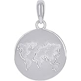 Jewels By Lux Sterling Silver Mens World Map Globe Charm Pendant