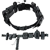 AMGSH 10 in 1 Duty Belt Law Enforcement Modular Equipment System Security Tactical Duty Utility Belt Pouches Black