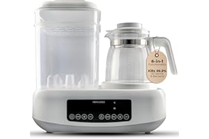 Multifunction Baby Bottle Sterilizer and Dryer – Electric Steam Sterilization, Breast Milk & Formula Heater, Compact Warmer w