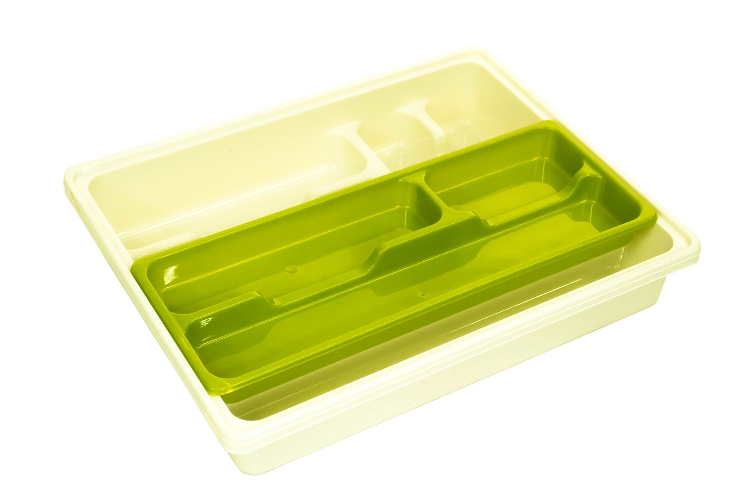 Whitefurze Adjustable Drawer Organizer, Plastic, Cream